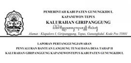 LPj Penyaluran BLT DD Tahap II 2020 Giripanggung